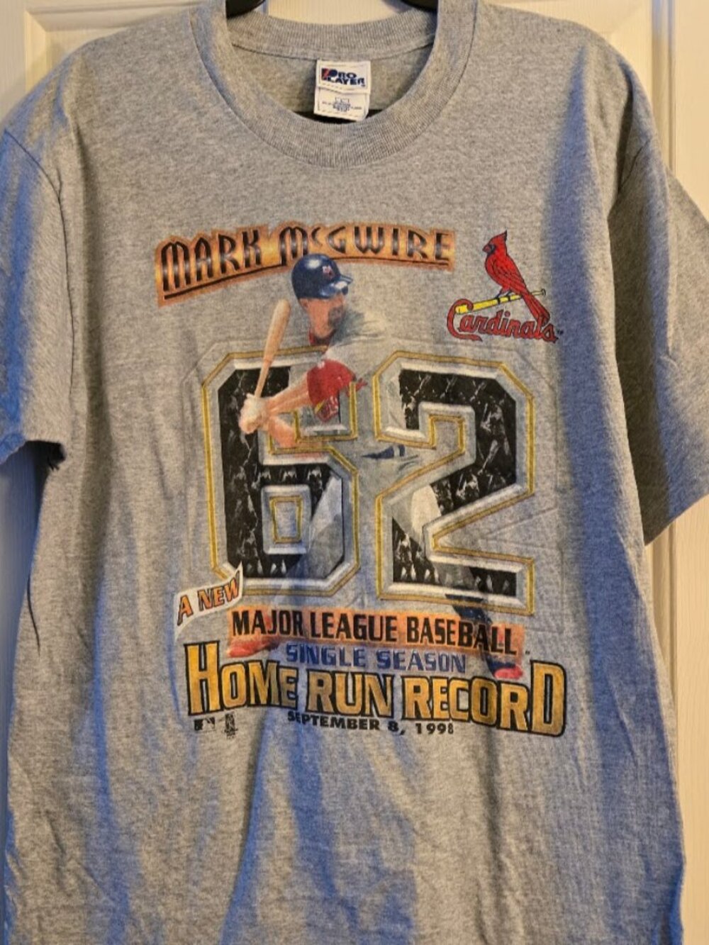 Vintage Pro Player Mark McGwire 62 Home Run T-Shirt 1998
